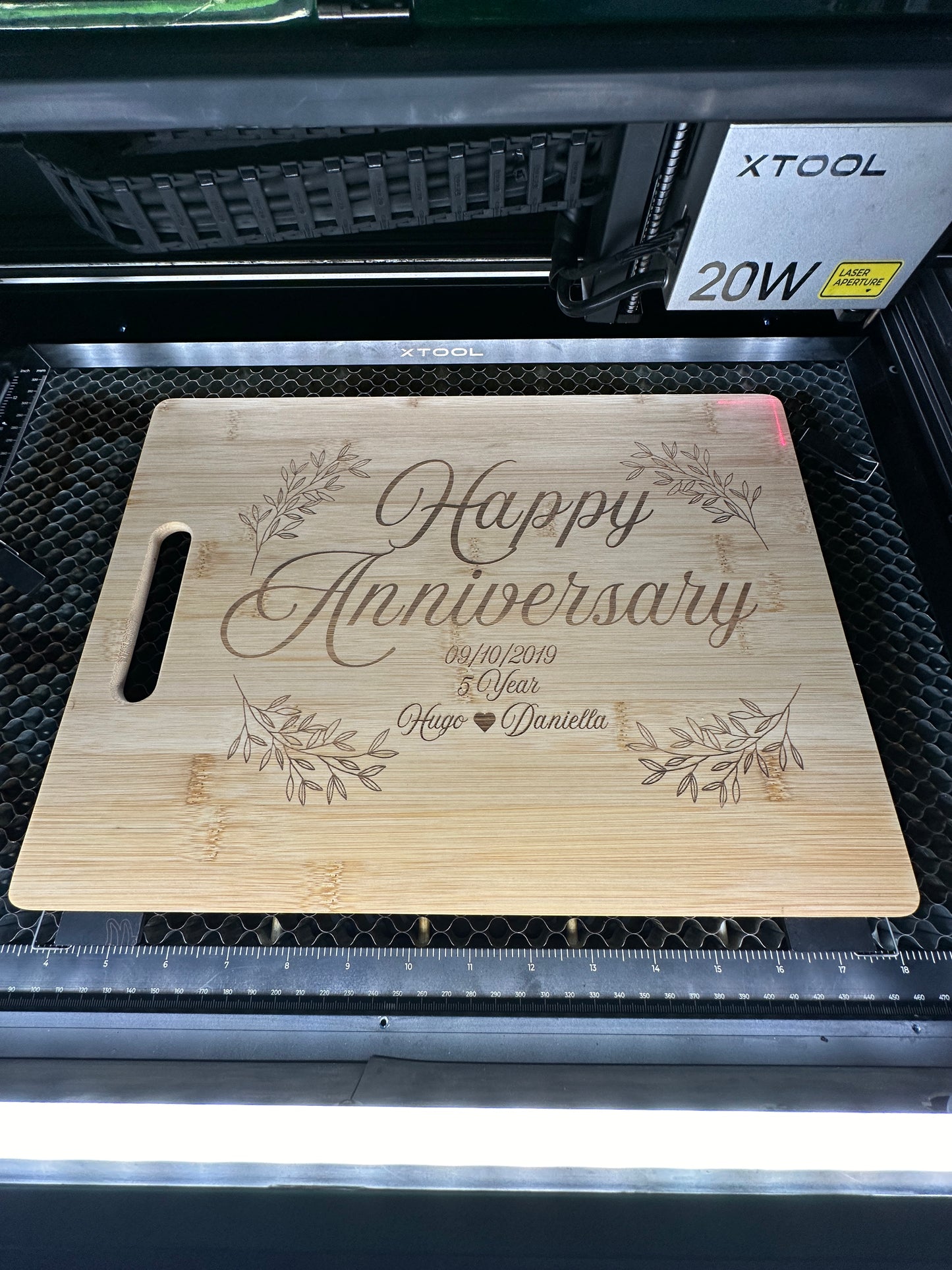 Happy Anniversay Bamboo Cutting Board